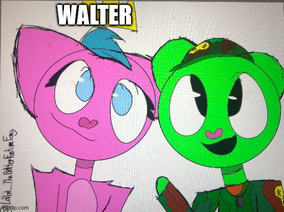 flippy x kitty drawn by Lolbit_TheBetterFuntimeFoxy | WALTER | image tagged in flippy x kitty drawn by lolbit_thebetterfuntimefoxy | made w/ Imgflip meme maker