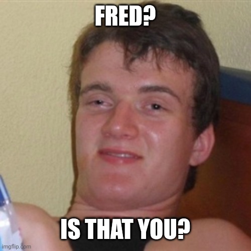 High/Drunk guy | FRED? IS THAT YOU? | image tagged in high/drunk guy | made w/ Imgflip meme maker
