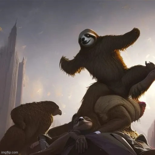 Vice-President sloth t-poses and dabs on top of British Mormon | image tagged in vice-president sloth t-poses and dabs on top of british mormon | made w/ Imgflip meme maker