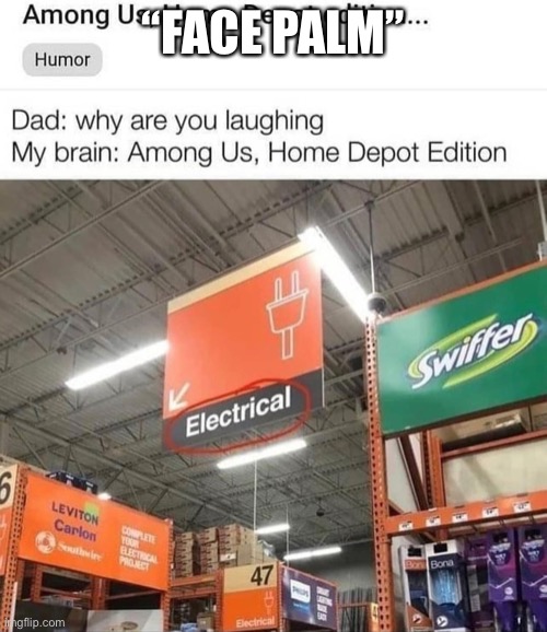 Bruh | “FACE PALM” | image tagged in among us electrical | made w/ Imgflip meme maker