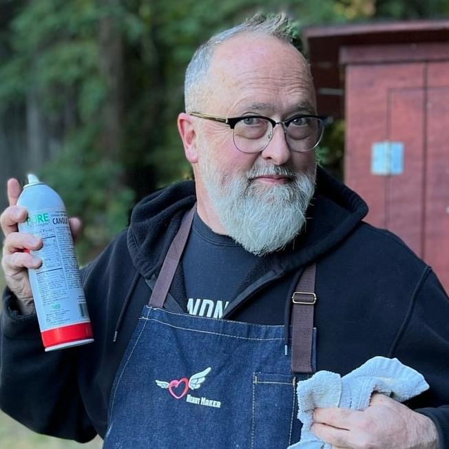 Cook with spray and apron Blank Meme Template