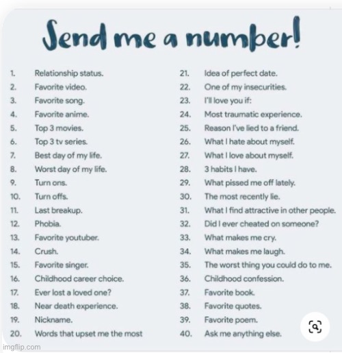 Send me a number | image tagged in send me a number | made w/ Imgflip meme maker