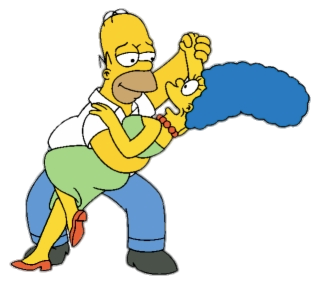 Homer and Marge Dancing Transparent Background Blank Meme Template