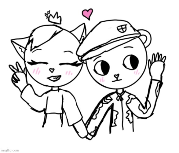 High Quality flippy x kitty drawn by kit kat Blank Meme Template