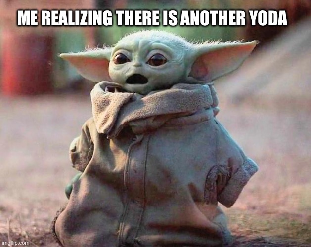 ME REALIZING THERE IS ANOTHER YODA | image tagged in baby yoda,memes | made w/ Imgflip meme maker