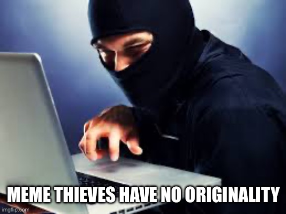 MEME THIEVES HAVE NO ORIGINALITY | image tagged in the meme thief | made w/ Imgflip meme maker