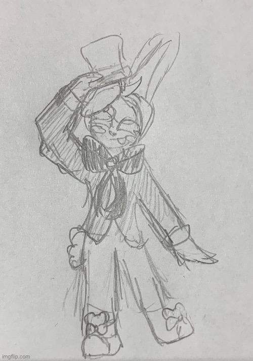 Drew this adorable thing (sorry if it’s kinda messy) | image tagged in because y e s | made w/ Imgflip meme maker
