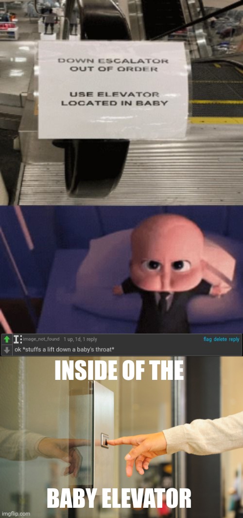 My previous post got unfeatured just for a self-cursed comment. So, here is a non self-cursed comment. | INSIDE OF THE; BABY ELEVATOR | image tagged in elevator button,memes,comment section,comments,baby,elevator | made w/ Imgflip meme maker