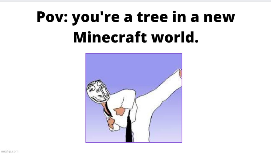 POV: your a tree | image tagged in minecraft | made w/ Imgflip meme maker