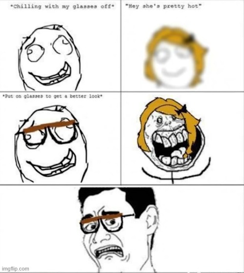 image tagged in comics,glasses | made w/ Imgflip meme maker
