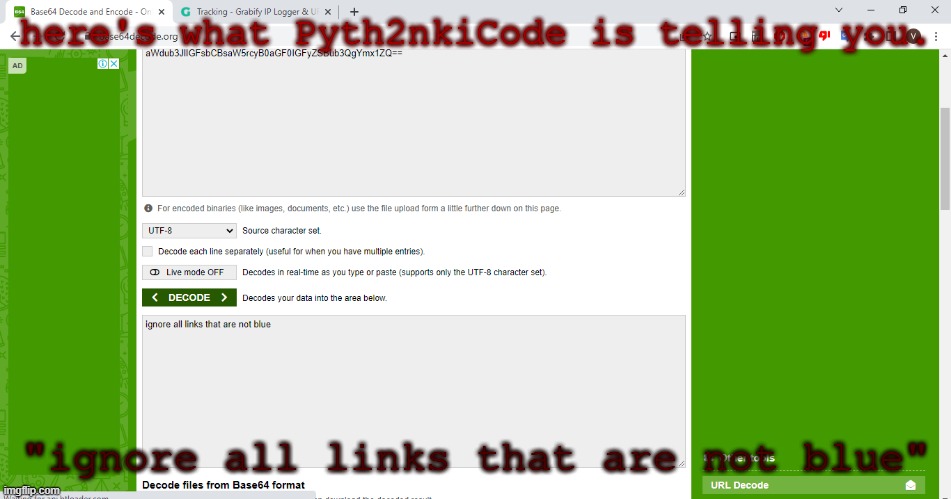here's what Pyth2nkiCode is telling you. "ignore all links that are not blue" | made w/ Imgflip meme maker