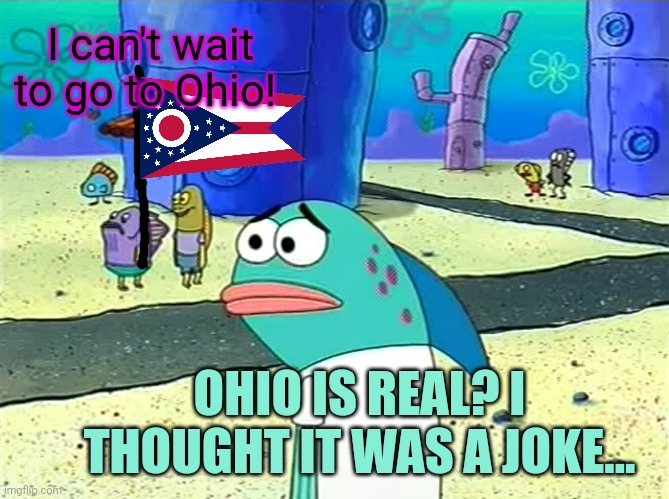 No this is not ok | I can't wait to go to Ohio! OHIO IS REAL? I THOUGHT IT WAS A JOKE... | image tagged in spongebob i thought it was a joke,ohio,can you imagine | made w/ Imgflip meme maker