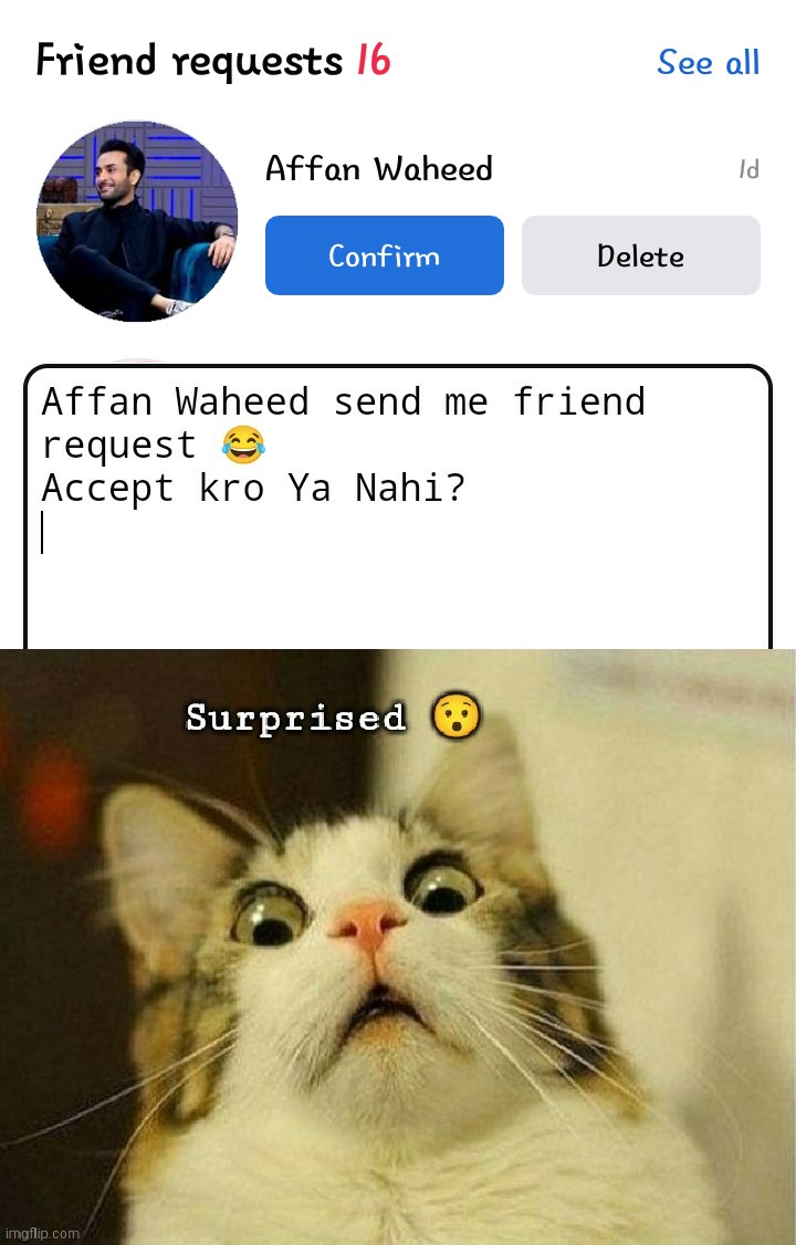 Affan Waheed Pakistan Celebrity Blank Meme Template