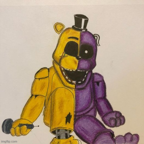 golden freddy drawing | image tagged in drawing,fnaf,goldenfreddy | made w/ Imgflip meme maker