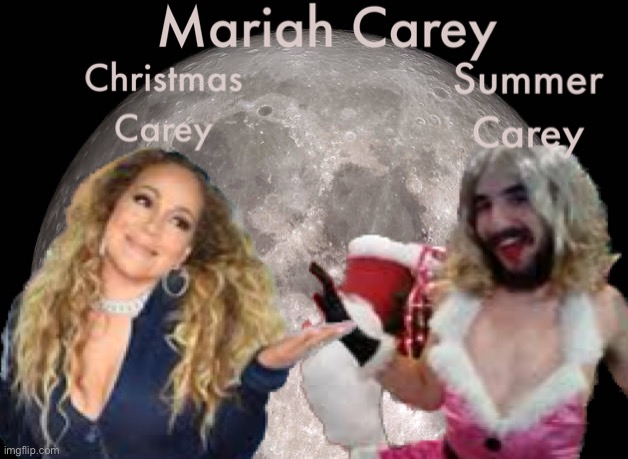 Christmas Mariah vs summer Mariah | image tagged in funny,memes | made w/ Imgflip meme maker