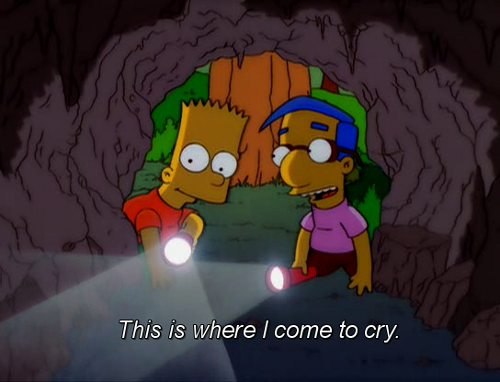 High Quality Bart-Milhouse Cave Cry Blank Meme Template