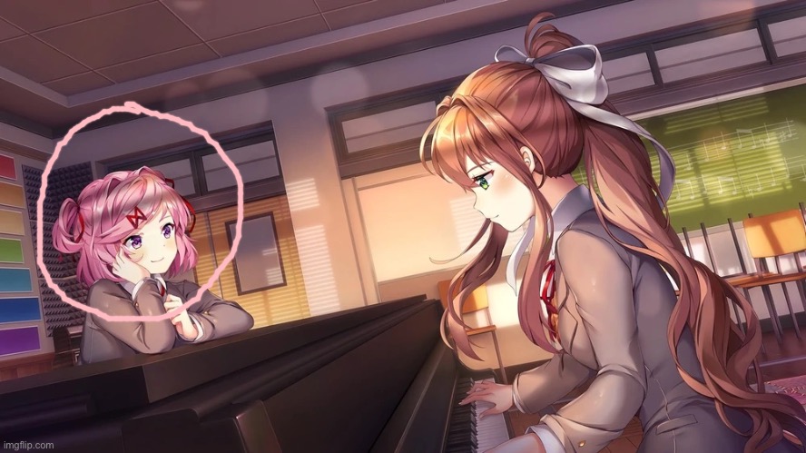 Monika and Natsuki | image tagged in monika and natsuki | made w/ Imgflip meme maker