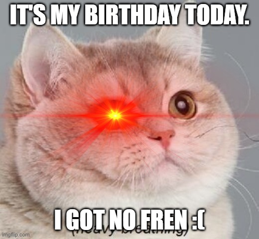 hmm | IT'S MY BIRTHDAY TODAY. I GOT NO FREN :( | image tagged in birthday | made w/ Imgflip meme maker