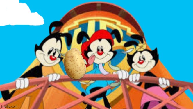 Hot potato coming down | image tagged in animaniacs looking down | made w/ Imgflip meme maker
