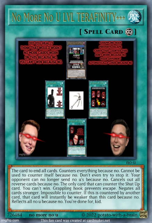The ultimate card | image tagged in no more no u lvl terafinity | made w/ Imgflip meme maker