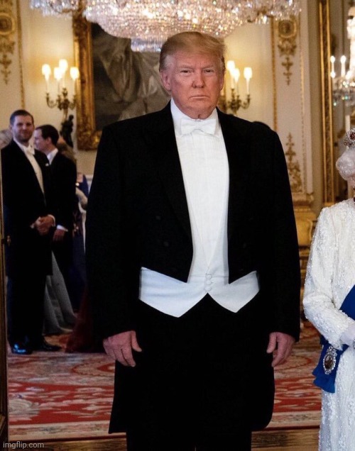 Trump in a tuxedo | image tagged in trump in a tuxedo | made w/ Imgflip meme maker