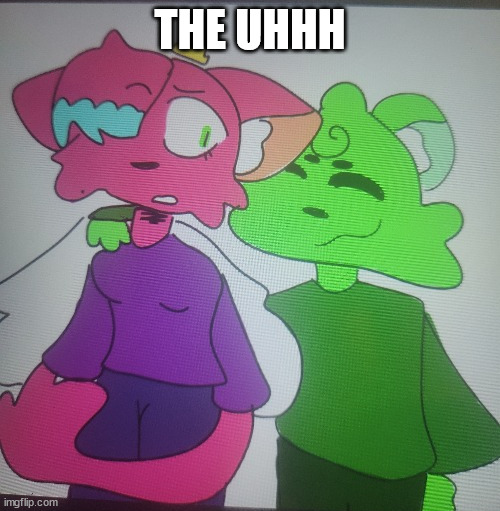 flippy x kitty drawn by opal_drawz | THE UHHH | image tagged in flippy x kitty drawn by opal_drawz | made w/ Imgflip meme maker