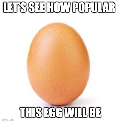 POPULAR EGG | LET’S SEE HOW POPULAR; THIS EGG WILL BE | image tagged in egg | made w/ Imgflip meme maker