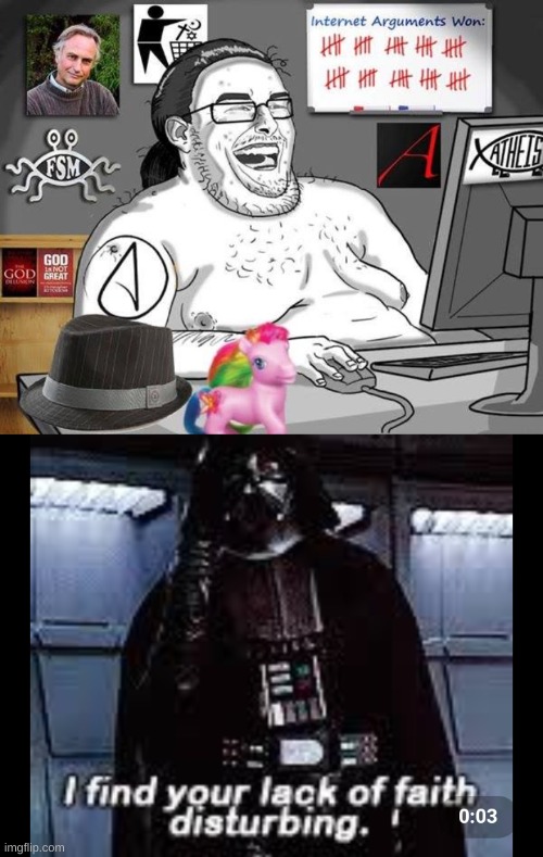 image tagged in the atheist,i find your lack of faith disturbing | made w/ Imgflip meme maker