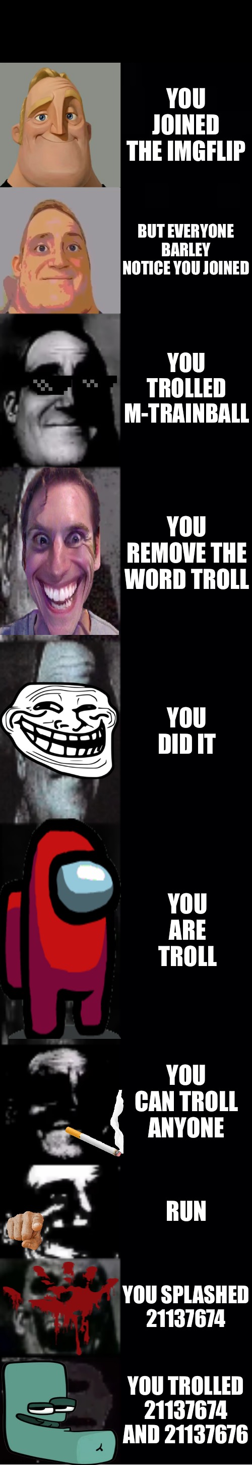 Trollface becoming uncanny - Imgflip