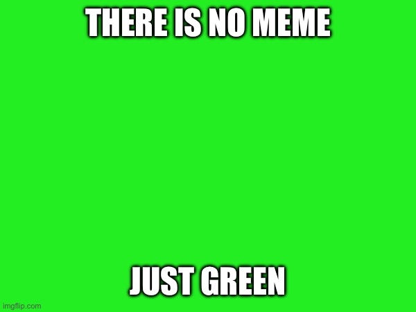 THERE IS NO MEME JUST GREEN | made w/ Imgflip meme maker