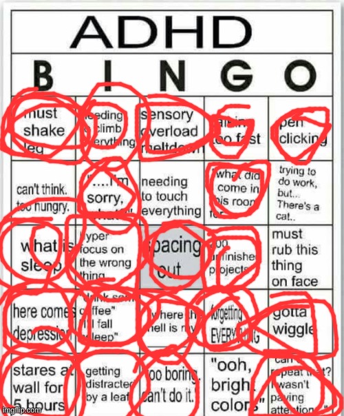 OMG I LITERALLY CANT | image tagged in adhd bingo | made w/ Imgflip meme maker