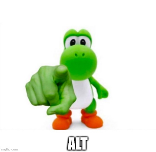 guess the user | ALT | image tagged in pointing yoshi | made w/ Imgflip meme maker