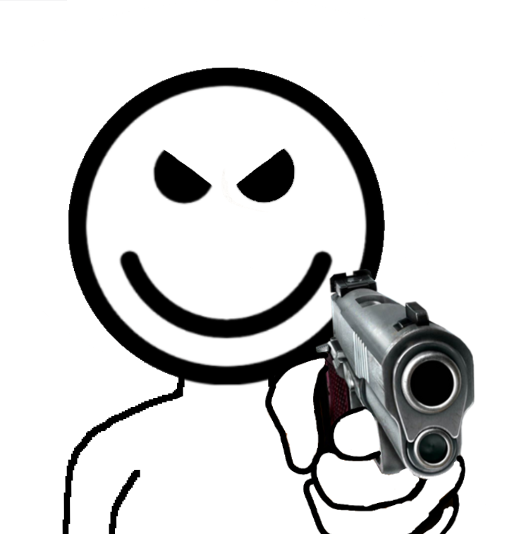High Quality Offiz pointing gun but evil Blank Meme Template