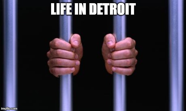 Prison Bars | LIFE IN DETROIT | image tagged in prison bars | made w/ Imgflip meme maker