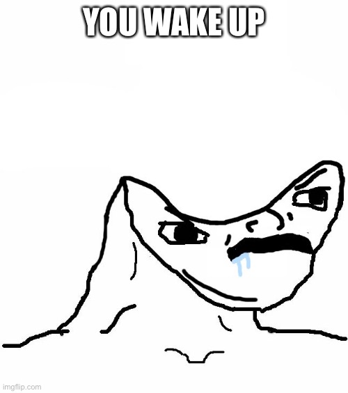 Angry Brainlet  | YOU WAKE UP | image tagged in angry brainlet | made w/ Imgflip meme maker