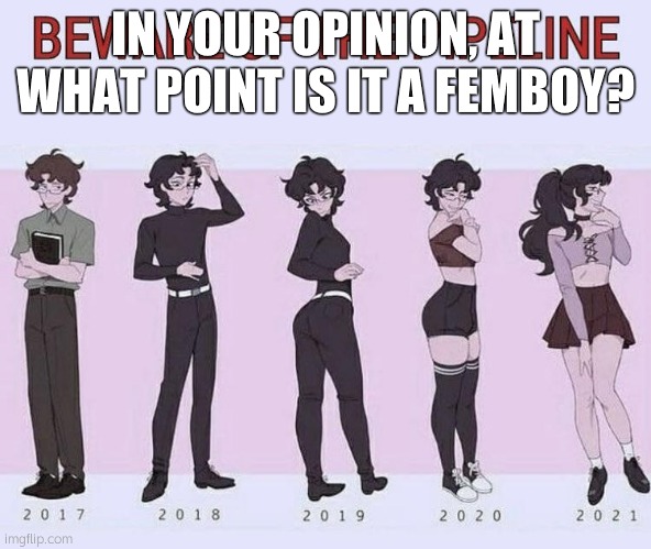 Beware of the pipeline | IN YOUR OPINION, AT WHAT POINT IS IT A FEMBOY? | image tagged in beware of the pipeline | made w/ Imgflip meme maker