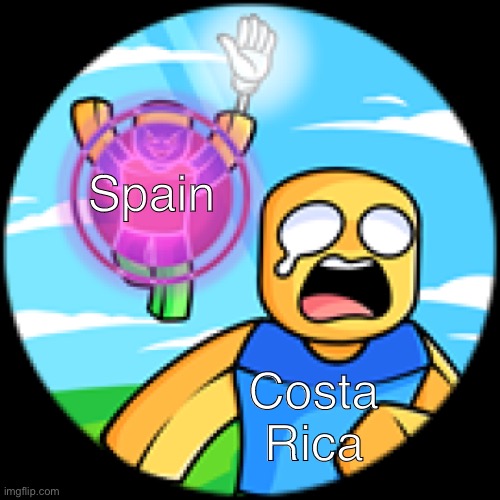 Here, have this meme | Spain; Costa Rica | image tagged in slap battles divine punishment | made w/ Imgflip meme maker
