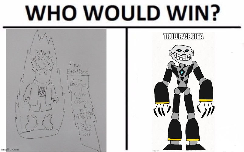 A troll vs a troll | image tagged in memes,who would win | made w/ Imgflip meme maker