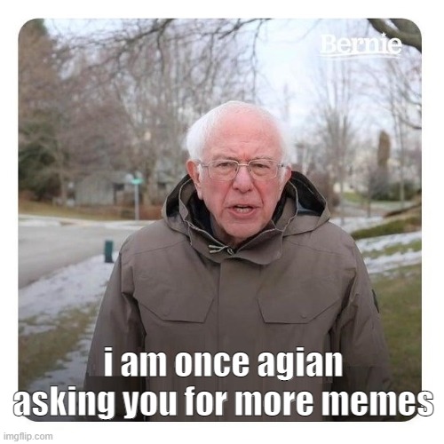 Bernie Sanders I am once again asking for financial support | i am once agian asking you for more memes | image tagged in bernie sanders i am once again asking for financial support | made w/ Imgflip meme maker