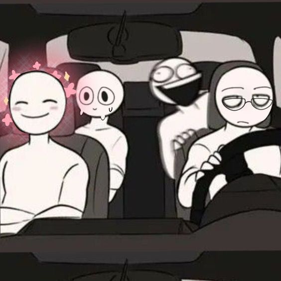 Squad in the car Blank Meme Template