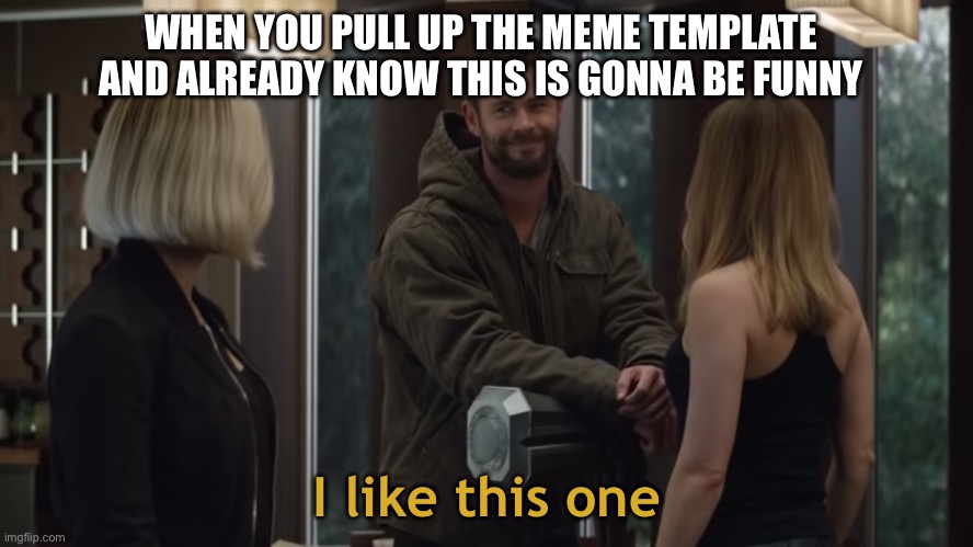 F u n n y | WHEN YOU PULL UP THE MEME TEMPLATE AND ALREADY KNOW THIS IS GONNA BE FUNNY; I like this one | image tagged in thor i like this one,f u n n y | made w/ Imgflip meme maker
