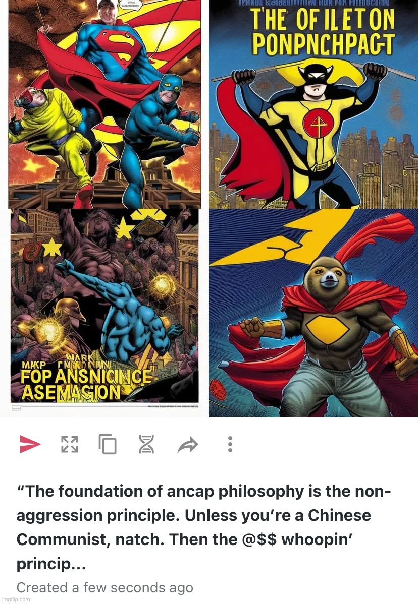 …le applies, Superhero Slothbertarian explains. | image tagged in the foundation of ancap philosophy is the non-aggression princi,slothbertarian | made w/ Imgflip meme maker