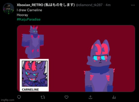 GO to my Twitter BTW. | image tagged in kaijuparadise,drawing | made w/ Imgflip meme maker