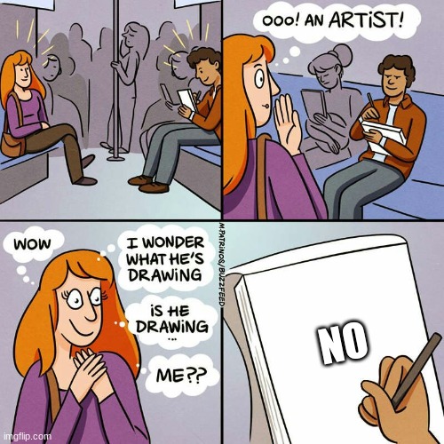 Image title | NO | image tagged in ooo an artist,oh wow are you actually reading these tags,stop reading the tags | made w/ Imgflip meme maker