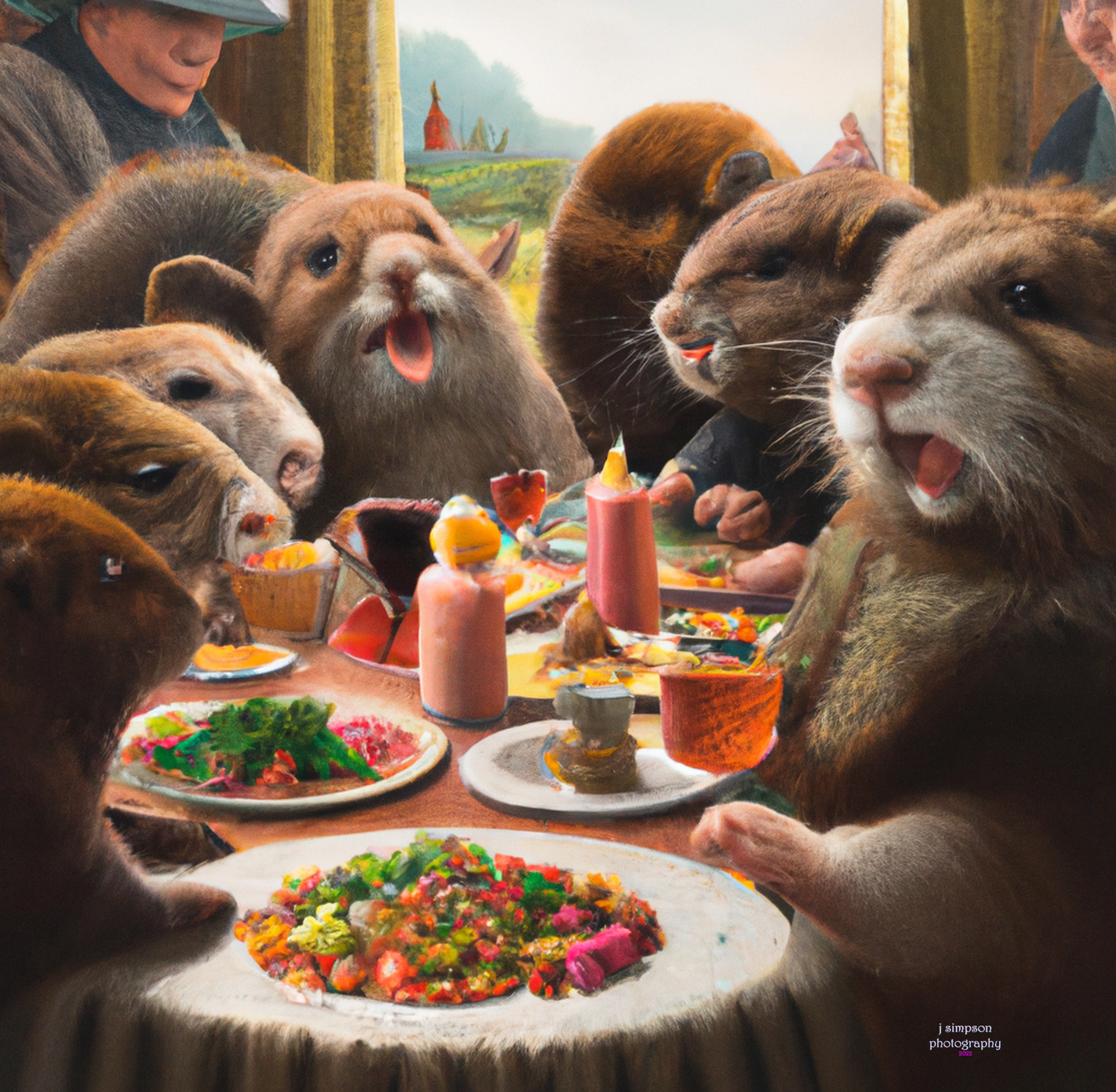 High Quality wombat last supper Blank Meme Template