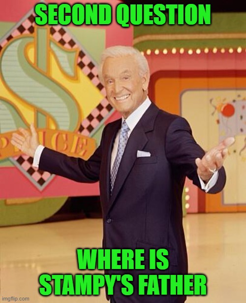 TBMR has -100 points | SECOND QUESTION; WHERE IS STAMPY'S FATHER | image tagged in game show | made w/ Imgflip meme maker