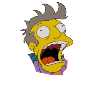 Seymour Skinner Screaming. Head. Transparent background. Blank Meme Template