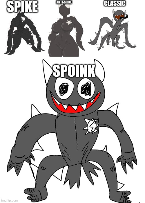 SPIKE; ANTI-SPIKE; CLASSIC; SPOINK | image tagged in spike the anomaly,hot spike 3,spike png,sponk | made w/ Imgflip meme maker