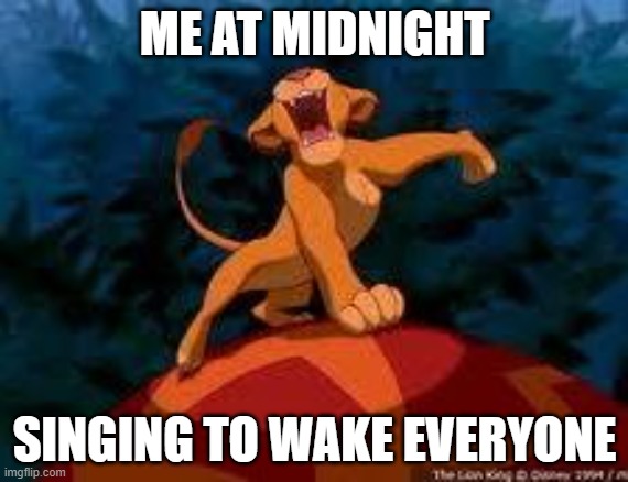 memes | ME AT MIDNIGHT; SINGING TO WAKE EVERYONE | image tagged in i just can't wait to be king | made w/ Imgflip meme maker