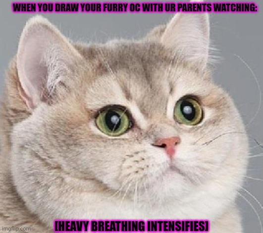 breathing intensifies | [HEAVY BREATHING INTENSIFIES] WHEN YOU DRAW YOUR FURRY OC WITH UR PARENTS WATCHING: | image tagged in breathing intensifies | made w/ Imgflip meme maker